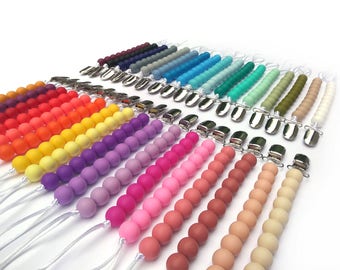 Silicone Pacifier Clip Pink Baby Girl Clip Mint Baby boy Clip Newborn Girl Pacifier Holder Binky Clip Paci Clips Soothie Clips Toy Leash