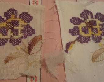 Flower purple vintage instant on fabric transfer