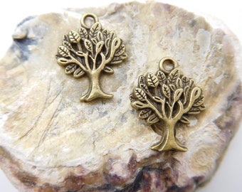 10 charms /pendentifs tree bronze 22x17mm /arbre /fabrication necklace design jewelry
