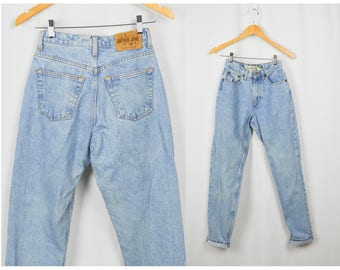 90s Classic Gap Jeans, Vintage Clothing, Mom Jeans 25, 90s Jeans, High Waisted Jeans, 90s Clothing, Tapered Ankle, XS Jeans, Tall Long Jeans