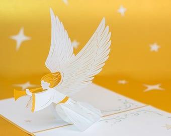 Angel Pop Up Card, Holiday Card, Christmas Card, Seasons Greetings, Angel Pop Up 3D card, Angel Pop Up Card, Christmas Angel Pop Up Card