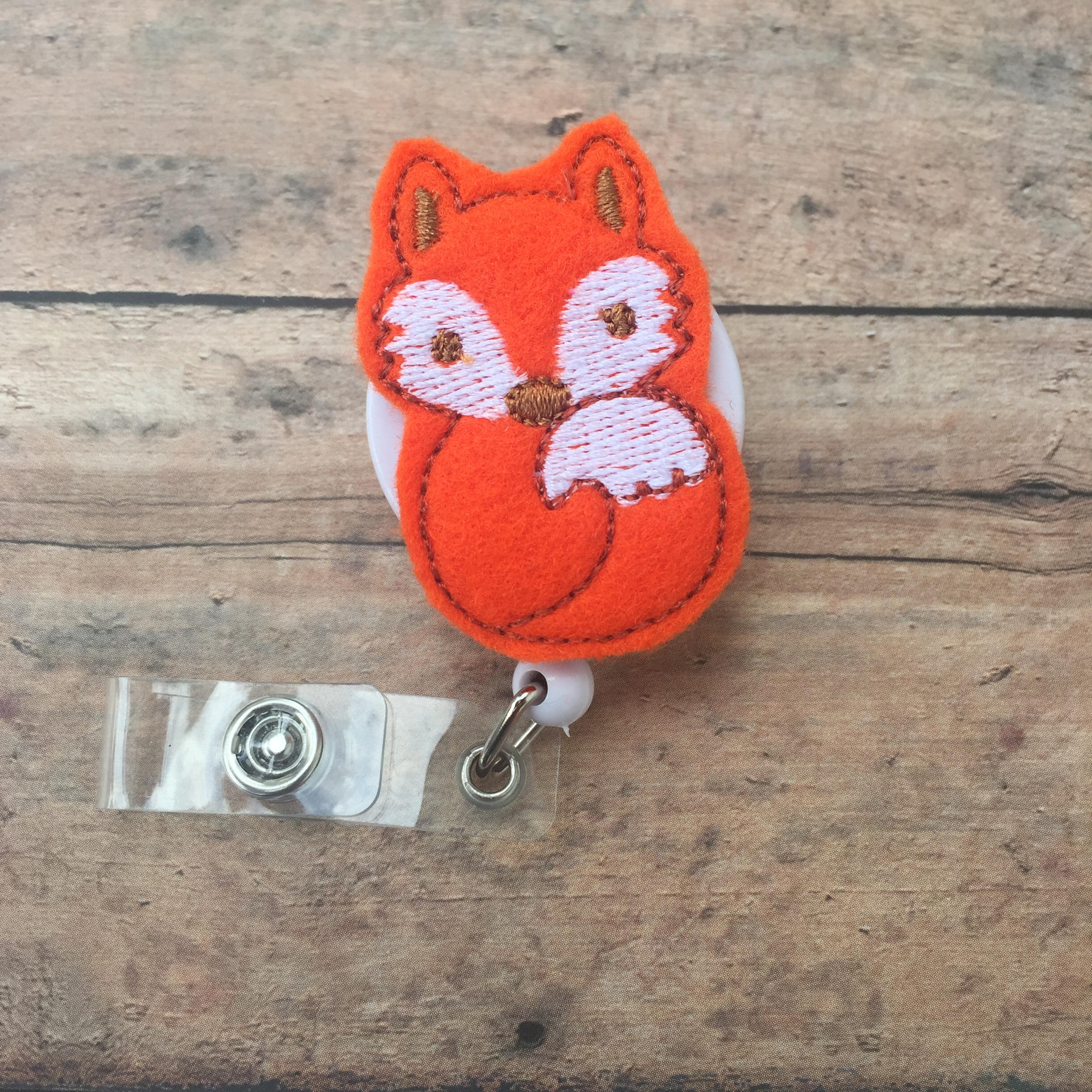 Fox Badge Reel Retractable Badge Holder Name Badge Holder