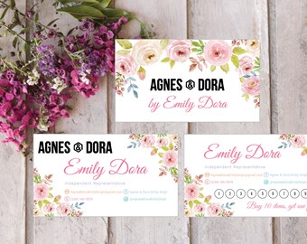 PRINTABLE Agnes and Dora Business Card, Agnes and Dora Punch Card, Business Cards, Digital File AG010