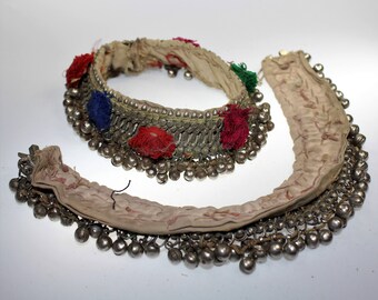 Vintage Kuchi Tribal Anklet with Pompons, Bellydance Anklet, Nomad- Gypsy-Anklet