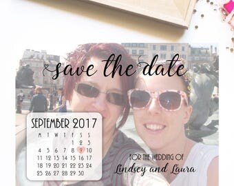 Photo save the date, calendar save the date, save the date calendar, calendar invitations, wedding stationery, save the date photo calendar.
