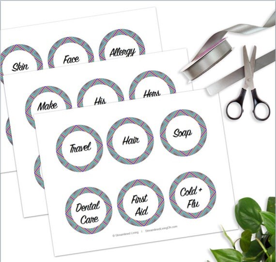 Printable Medicine Labels Bathroom or Closet