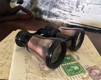Opera Glasses, Antique Lemaire Fabt Paris Abalone Opera Binoculars, Circa 1880 Mother of Pearl French Opera Glasses
