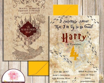 Harry Potter Marauder's Map Invitation