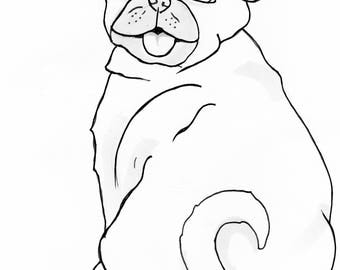 pug coloring sheet dog coloring sheet 8x10 print and color dog digtal download - Pug Pictures To Color pug coloring sheet dog coloring sheet 8x10 print and color dog digtal download - Pug Pictures To Color