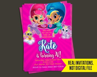 Shimmer and Shine Invitation - Shimmer and Shine Birthday Invitation