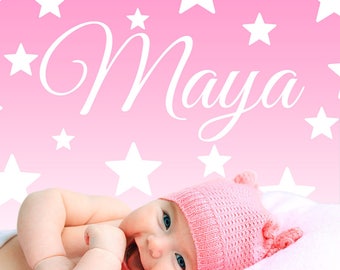 Personalized Name with stars wall sticker decal boys girls children nursery decoration