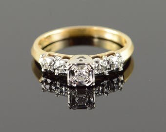 10K Gold & Diamond Crossover Ring Vintage 1/2 ctw. Diamond