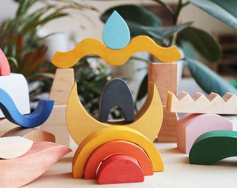 Wooden blocks, Wooden toy, Waldorf toy, Wooden blocks waldorf, Waldorf blocks