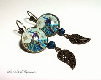Earrings cabochon •PAON DE TRIANON•.
