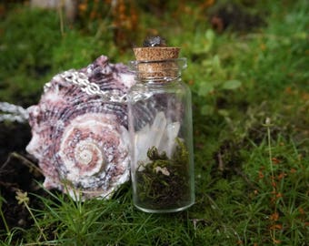 Titanquartz/Labradorite bottle chain