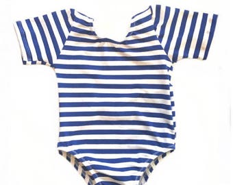 Blue Stripe Leotard|Dance Leotard|Baby Leotard|Gymnastic Leotard|Girls Leotard|Toddler Leotard|Custom Leotard|Modern Baby|Ballet Leotard