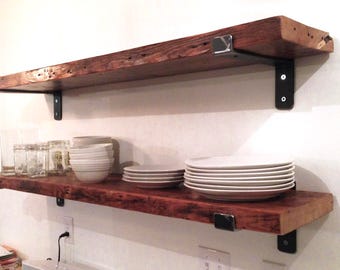 SET of 2! Free shipping!12x32 Rustic shelf farmhouse wood shelf, industrial shelf, distressed rustic shelf, country shelves, farmhouse decor