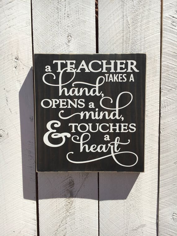 Teacher Gift Personalized Sign Teacher Takes a Hand Teachers