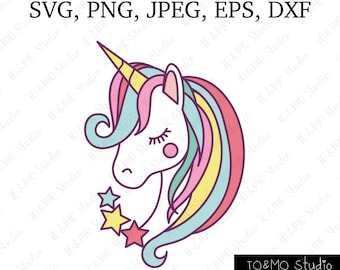 Unicorn SVG, Unicorn Clipart, Unicorn Head SVG, SVG Files, Cricut, Silhouette Cut Files