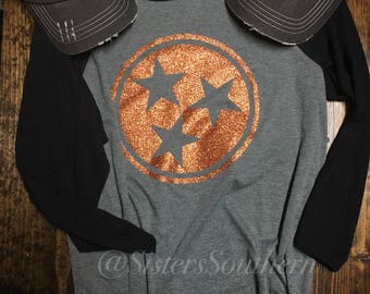 Tennessee Tristar Shirt | Tennessee Tristar Raglan | Glitter Tristar Shirt | Tennessee Shirt | Glitter Tennessee Shirt | Tennessee Vols