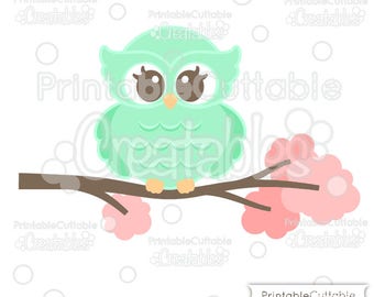Sweet Woodland Owl SVG Cut File & Clipart E268 - Includes Limited Commercial Use!