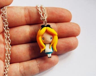 OUTLET! Sale! Alice in Wonderland necklace in fimo