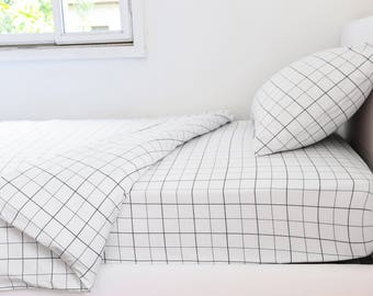 Grid duvet cover | Etsy