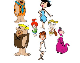 Flintstones svg, barney svg, fred flintstone, wilma flintstone svg, pebbles svg, bam bam svg, instant download, digital, cutting file