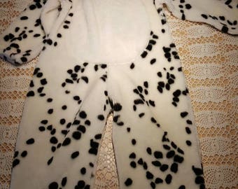 Kids Dalmatian jumpsuit/101 Dalmatian costume/ vintage kids costume/ Halloween costume/dog costume/faux fur costume for girls and boys