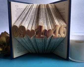 Anniversary Gifts, Gifts for Men, Custom Anniversary Date in a Folded Book