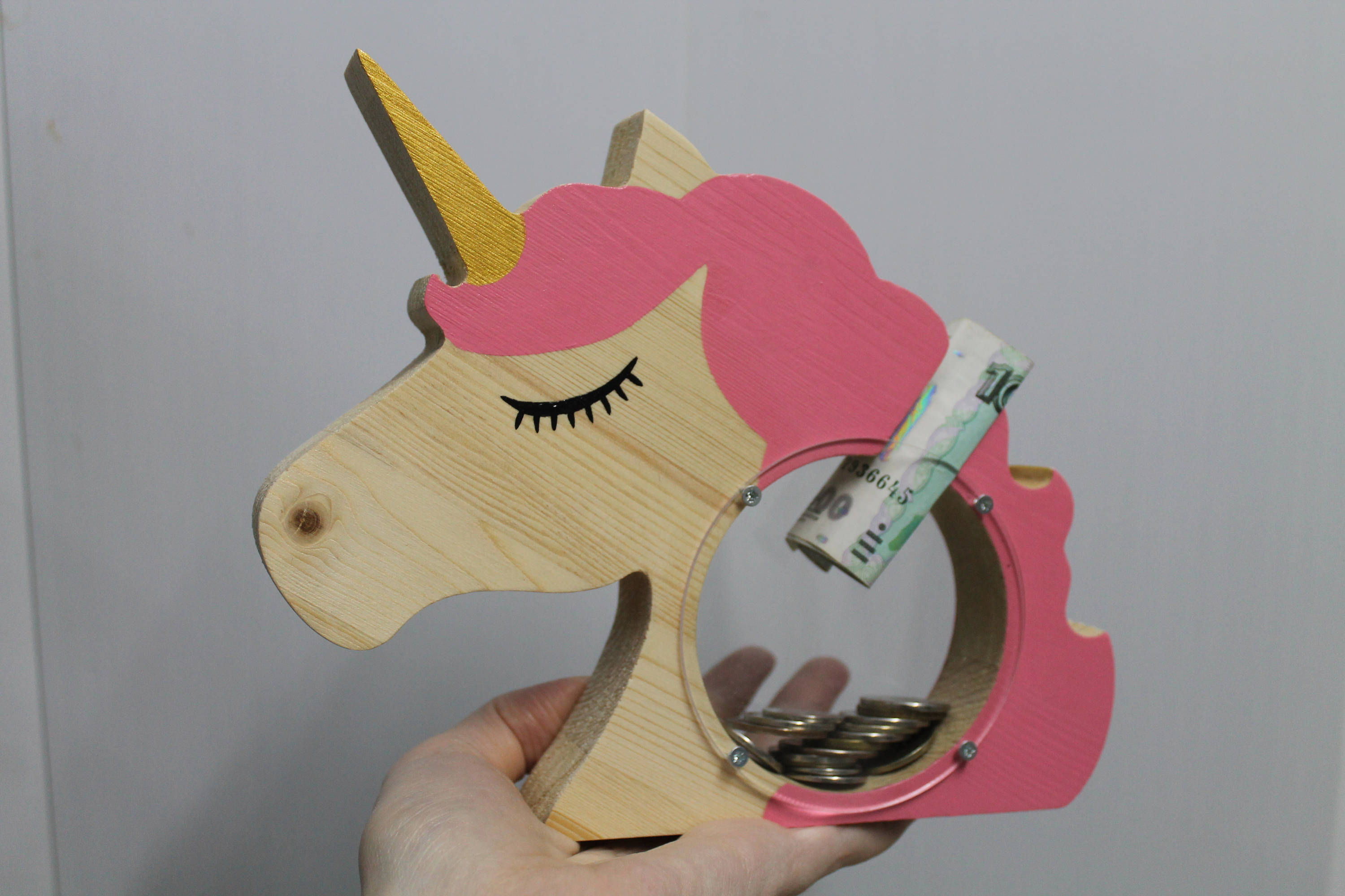 Money box Unicorn Bank wood piggy bank Unicorn Piggy