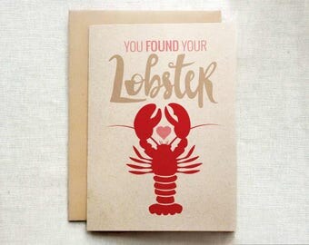 Lobster Wedding Card, Friends Wedding Card, TV Card, Engagement Card, Funny Wedding Card, Cute Wedding Card