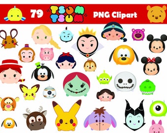Instand DL - 79 Tsum Tsum Clipart Printable Digital Clipart Graphic Instant Download