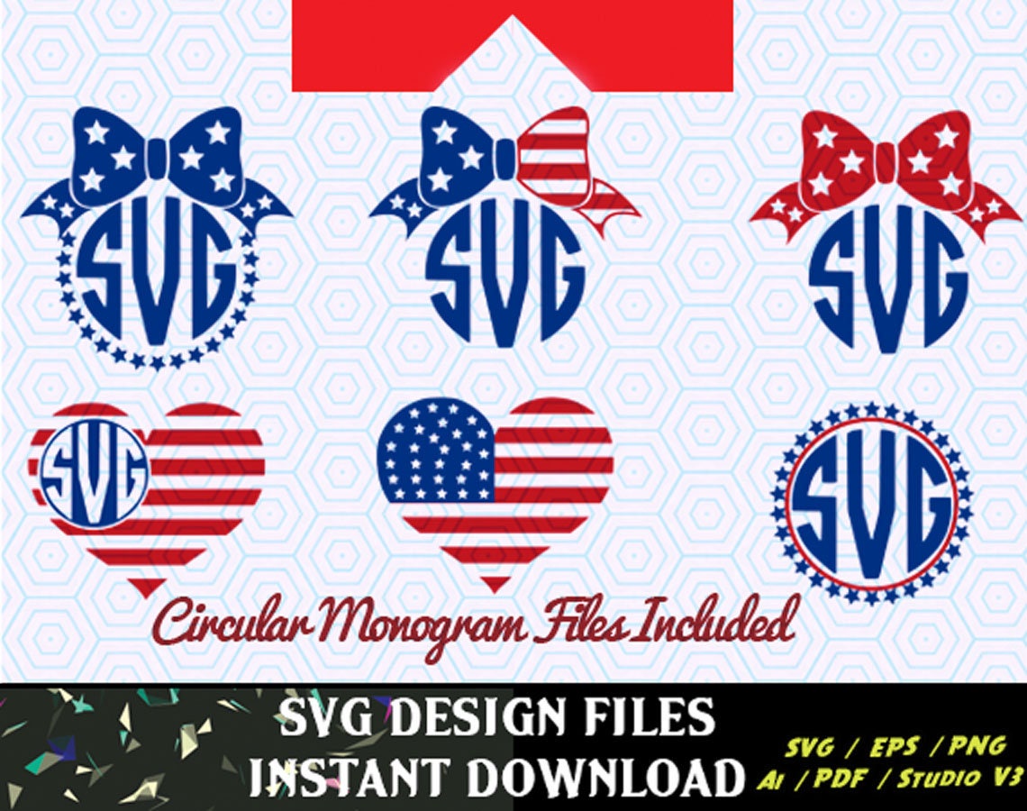 Download American Flag Monogram Frames, 4th of July svg, Memorial ...