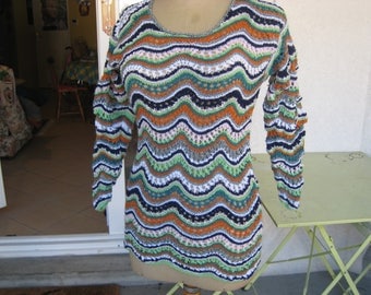 multicolored sweater hand knit