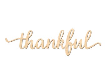 Thankful Script Word Wood Sign Wooden Words Art Rustic Cursive Thankful Script Word Wood Sign Wooden Words Art Rustic Cursive