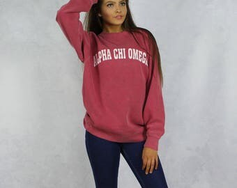 Alpha Chi Omega Comfort Colors Sweatshirt in Red