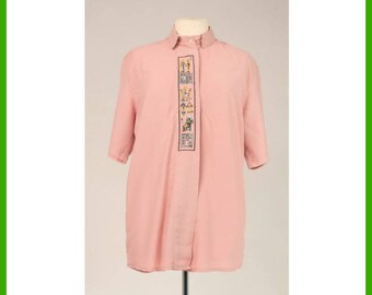 80's Summer Blouse with Egyptian embroidery