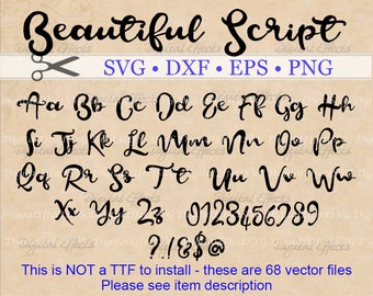 HANDWRITTEN Script SVG Monogram Cursive Script Svg Font Dxf