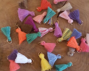 Mixed with 5 mini pom poms silver 1.5 cm