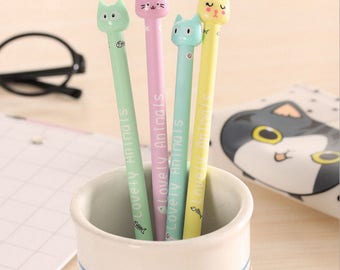 Cat Pens / Cute Pens / Office Supplies / School Supplies / Cute Stationary / Kawaii Pens / Cat Stationery / Cute Gifts / Stationery