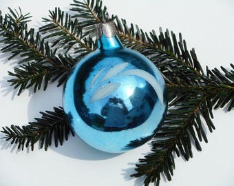 Christmas balls vintage ornament large blue ball winter decor mercury glass ornament tree decoration Christmas bauble hand painted xmas toy