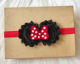 Minnie Mouse Baby Headband, Minnie Mouse Headband, Minnie Headband, Minnie Baby Headband, Baby Headband, Infant Headband, Disney Headband