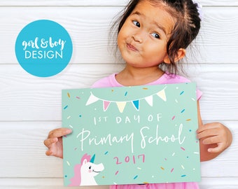 First Day of School Sign, Printable 1st Day Sign, Back to School Sign, First Day of School Sign Girl, First Day of School Sign Boy, Prop