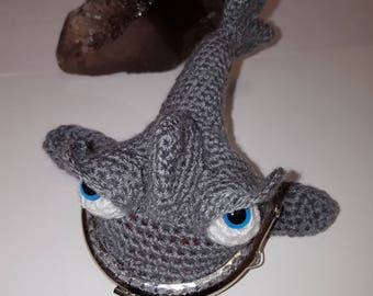 Crocheted Novelty Shark Coin Purse