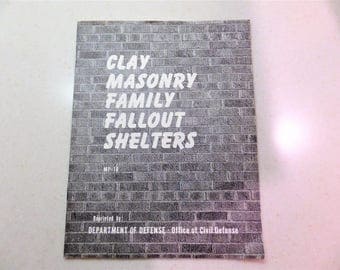 Fallout Shelter Booklet 1961 Office of Civil Defense - Plans for 5 Masonry Fallout Shelters