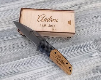 Custom Pocket Knife, Personalized Knife, Wood Handle Knife, Engraved Knife, Fathers day Gift, Custom Gift for Dad,Gift for Husband,Mens Gift