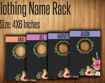 Clothing Rack Price Hanging Dividers, Clothing Name Style Divider for Clothes Racks, Hanger Tags , White Flowers