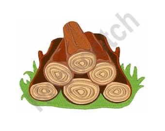 Wood Log Pile - Machine Embroidery Design