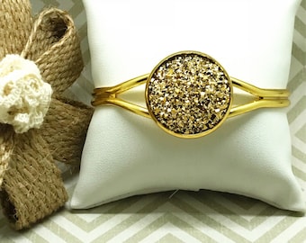 Gold Druzy Bracelet - Drusy - Cuff Bracelet - Bridesmaid Gift - Gold Bracelet - Druzy Jewelry - Bracelet - Gold - Wedding Jewelry - Bride